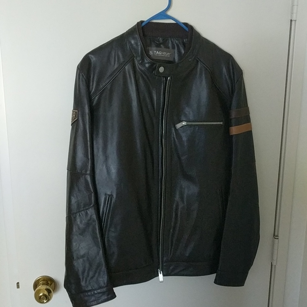 Original TAG Heuer Brown Vintage Leather Jacket